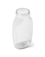 Clear Wide Mouth Oval PET Honey Jar - 2 lb - No Cap