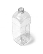 Clear Square DBJ PET Bottle - 64 fl oz - No Cap - Front