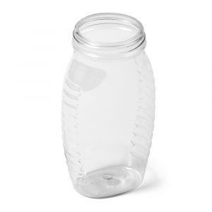 Clear Wide Mouth Oval PET Honey Jar - 1 lb - No Cap