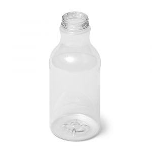 16 fl oz Round IPEC PET Clear Dairy Bottle - No Caps
