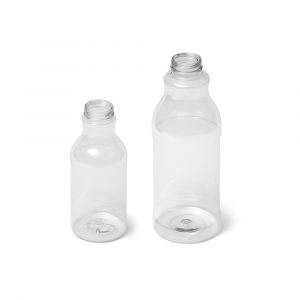 Round Clear PET Beverage Or Dairy Bottle - Tamper Evident DBJ Neck