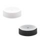 38-400 Flat Top Caps w/Liner - Ribbed Edges -  Bag of 25 - Black and White