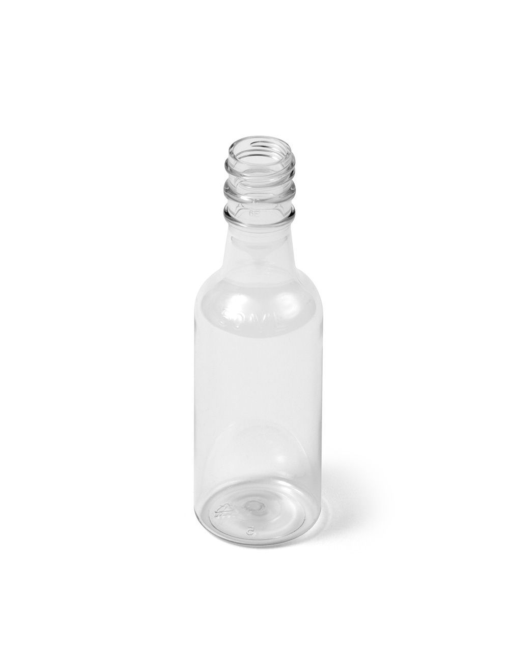 Clear Empty Bottle Transparent Round PET With Black & White Lids Tamper Evident